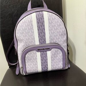 Michael Kors Lavender and White Backpack